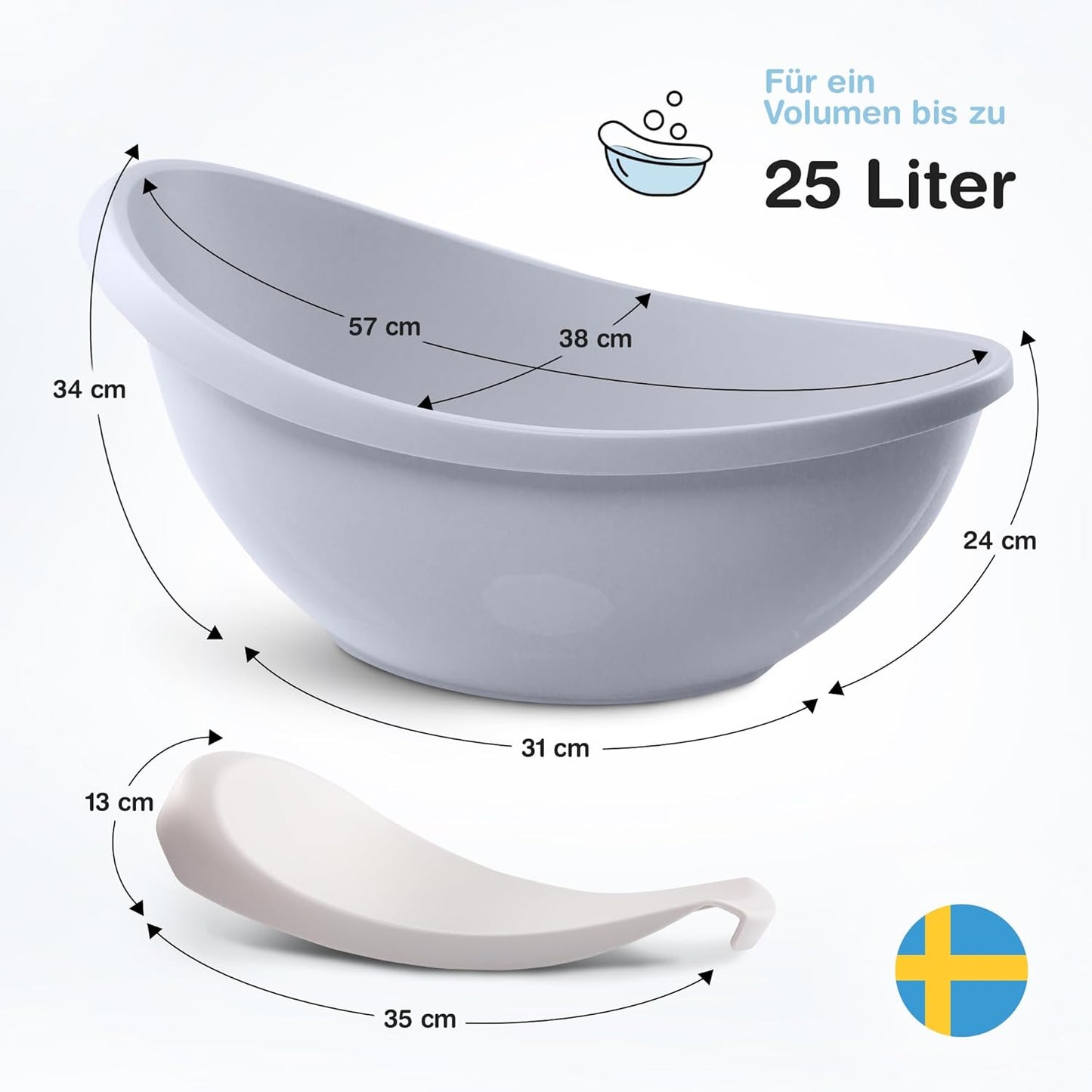 Baby Badewanne mit Badewanneneinsatz für Neugeborene