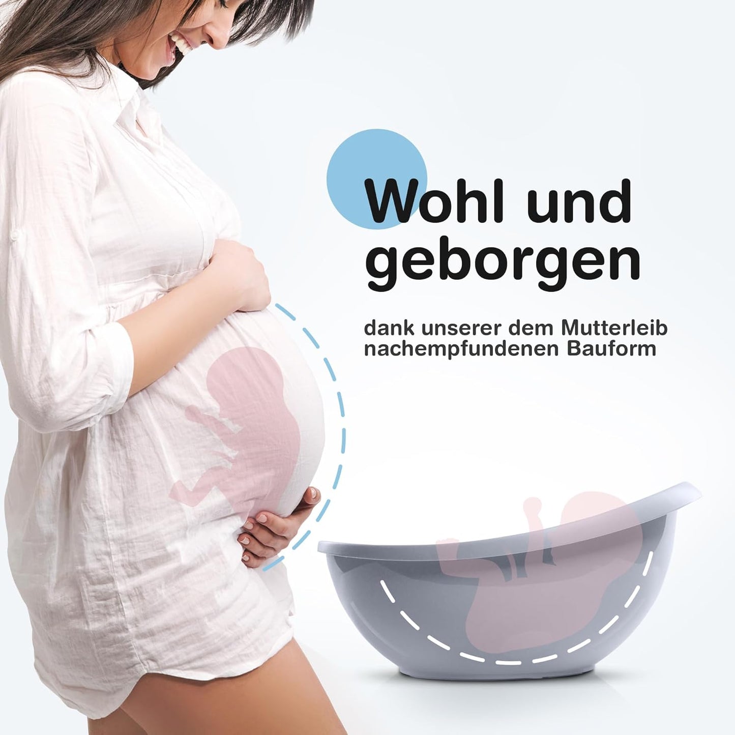 Baby Badewanne mit Badewanneneinsatz für Neugeborene