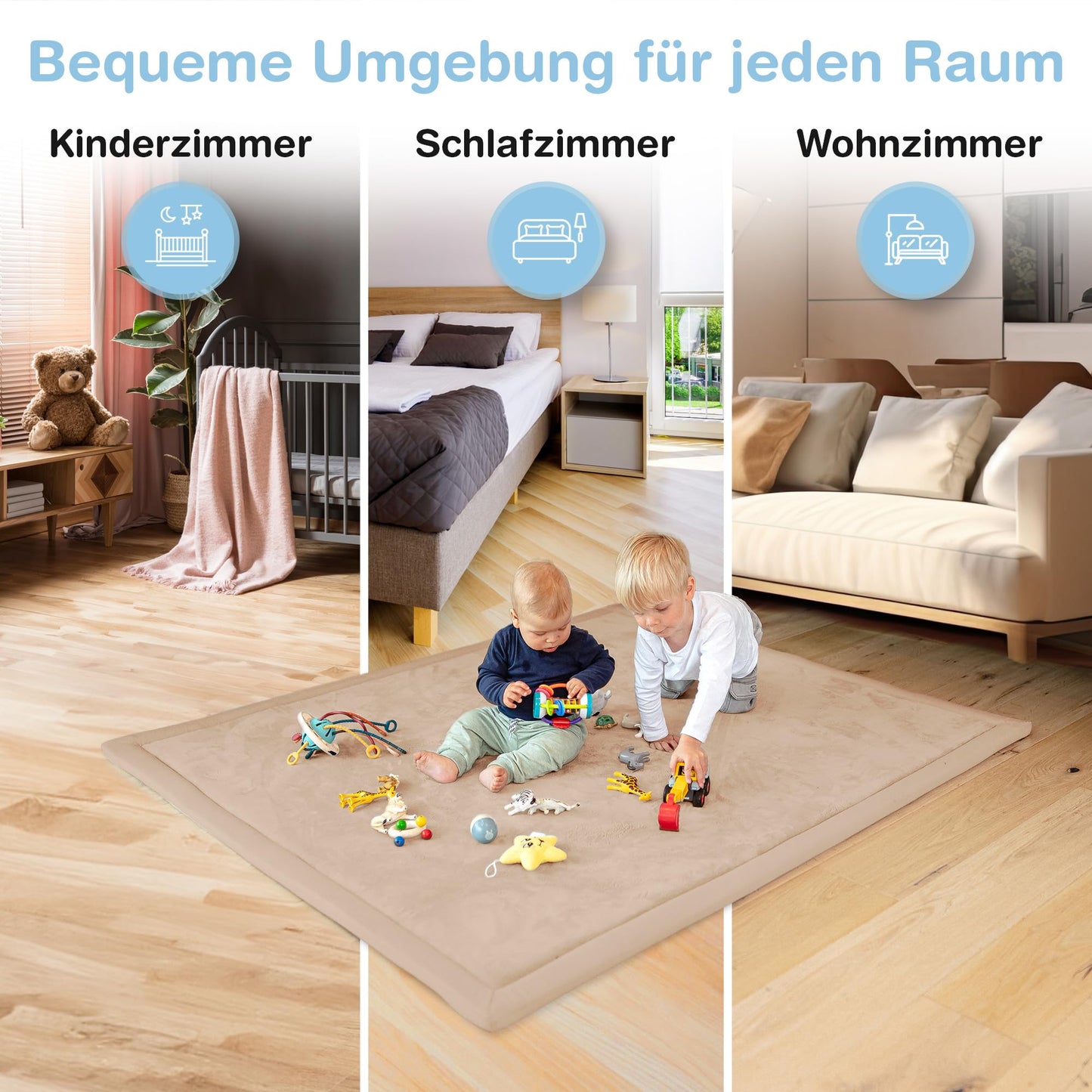 Wolkenweiche rutschfeste Krabbelmatte