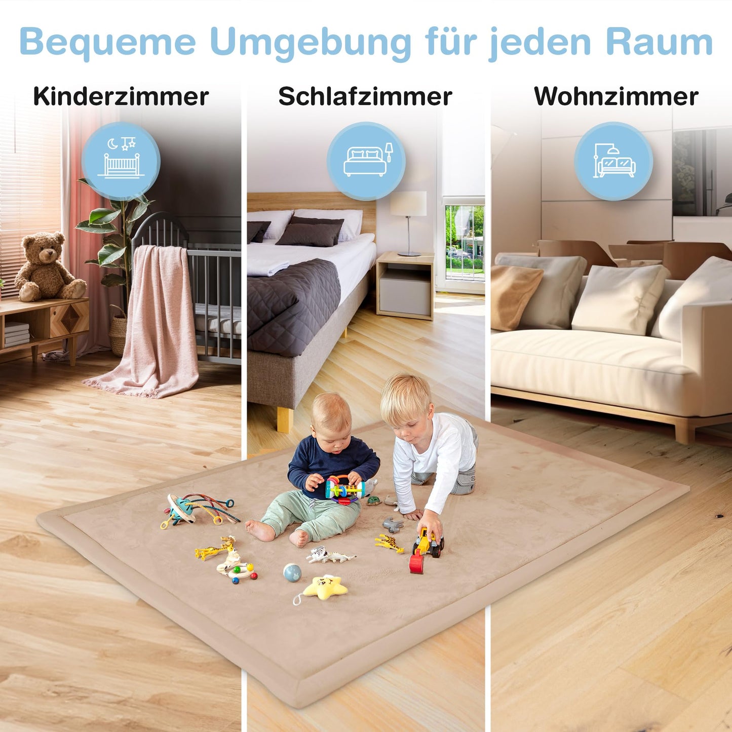 Wolkenweiche rutschfeste Krabbelmatte