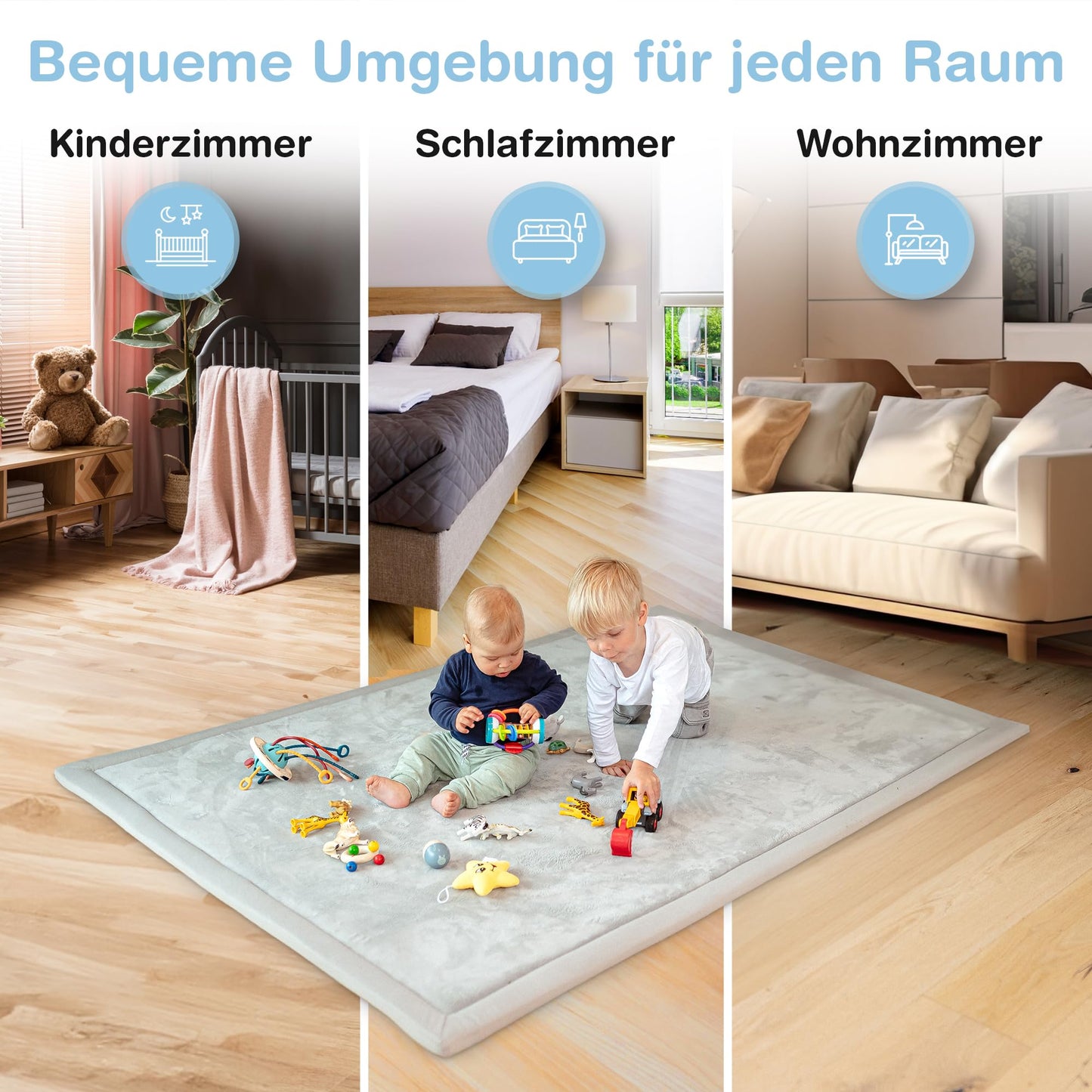 Wolkenweiche rutschfeste Krabbelmatte