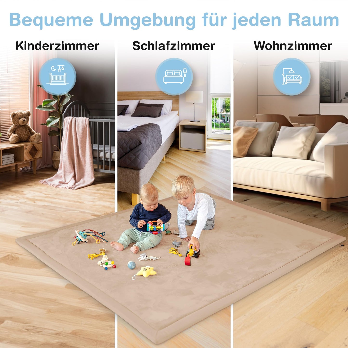 Wolkenweiche rutschfeste Krabbelmatte