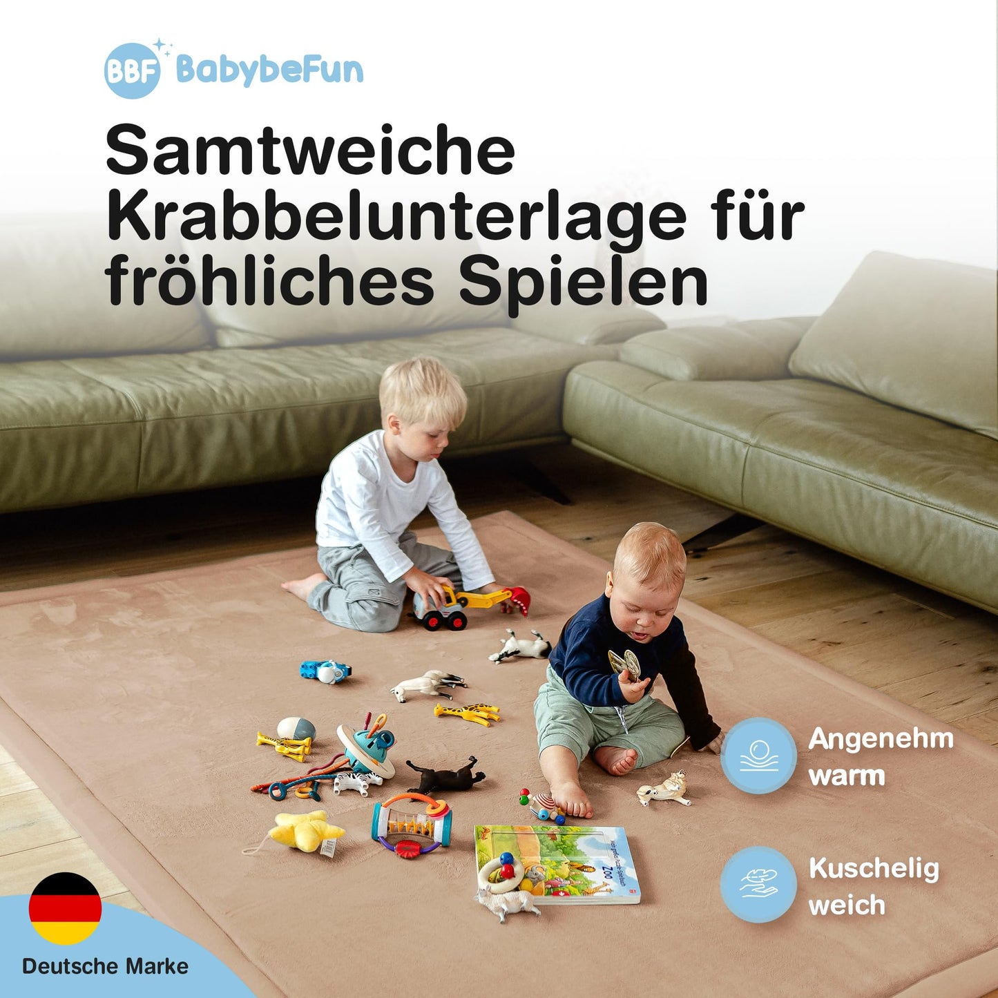 Wolkenweiche rutschfeste Krabbelmatte