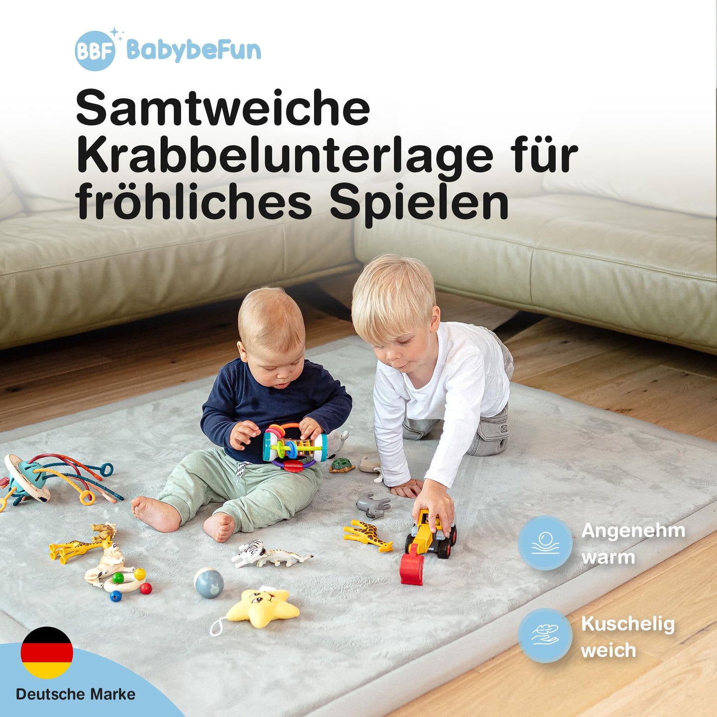 Wolkenweiche rutschfeste Krabbelmatte