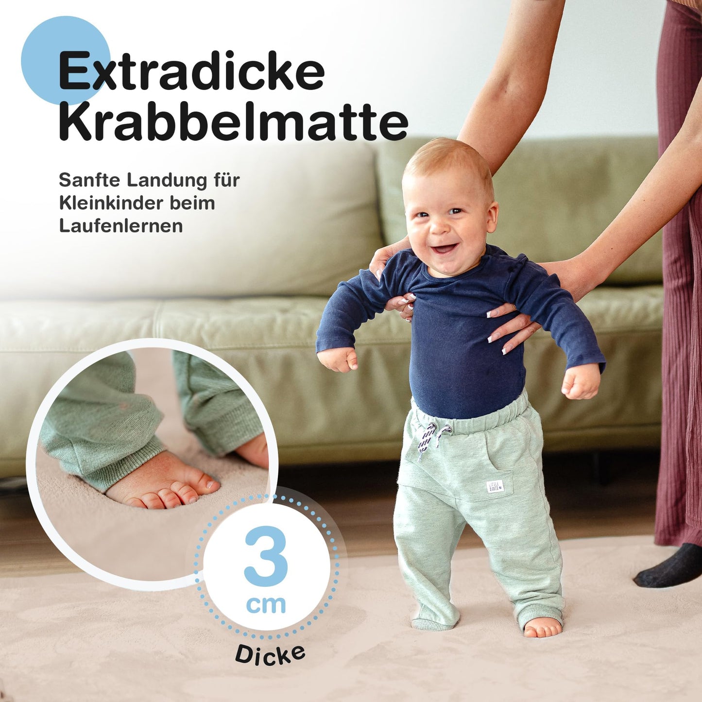 Wolkenweiche rutschfeste Krabbelmatte