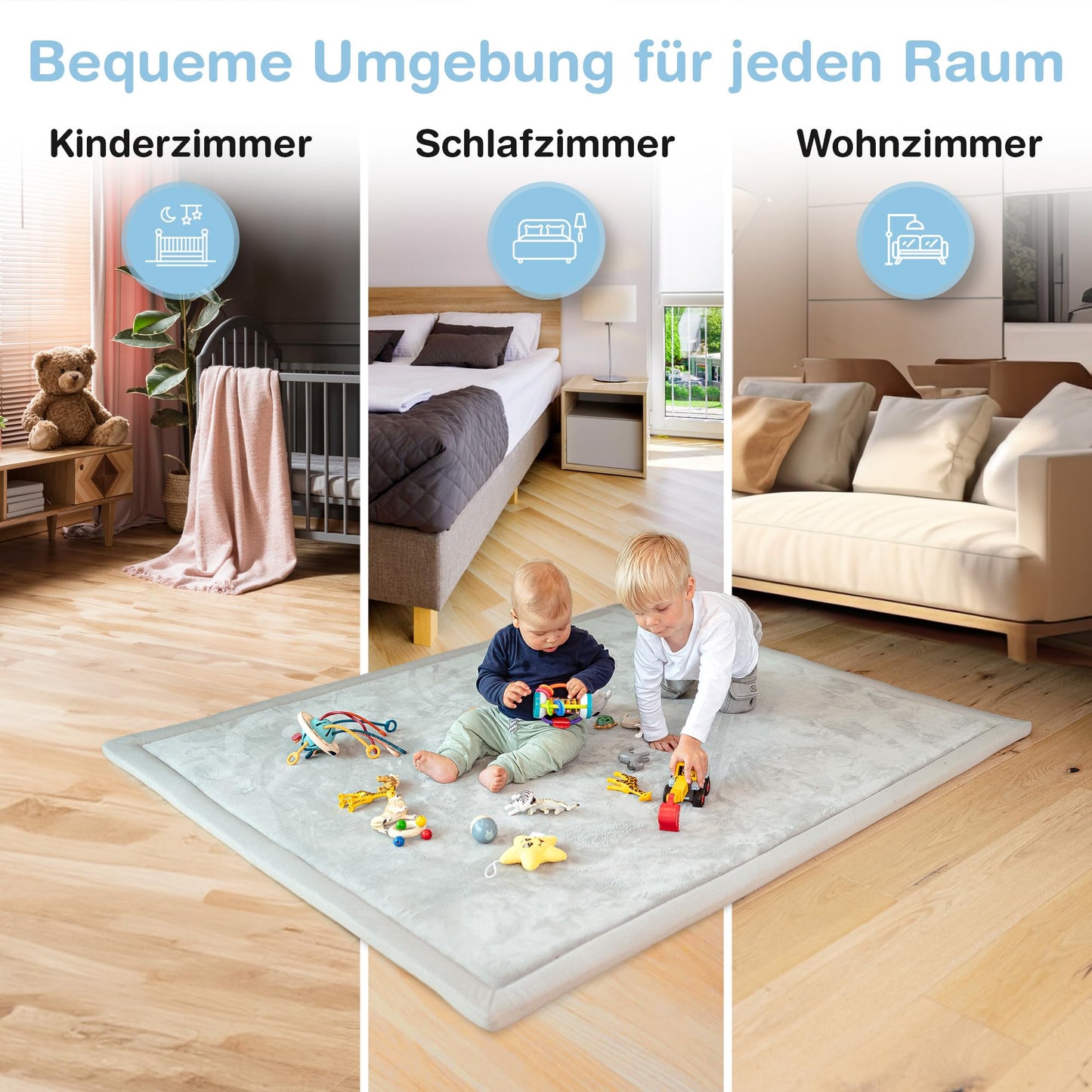 Wolkenweiche rutschfeste Krabbelmatte