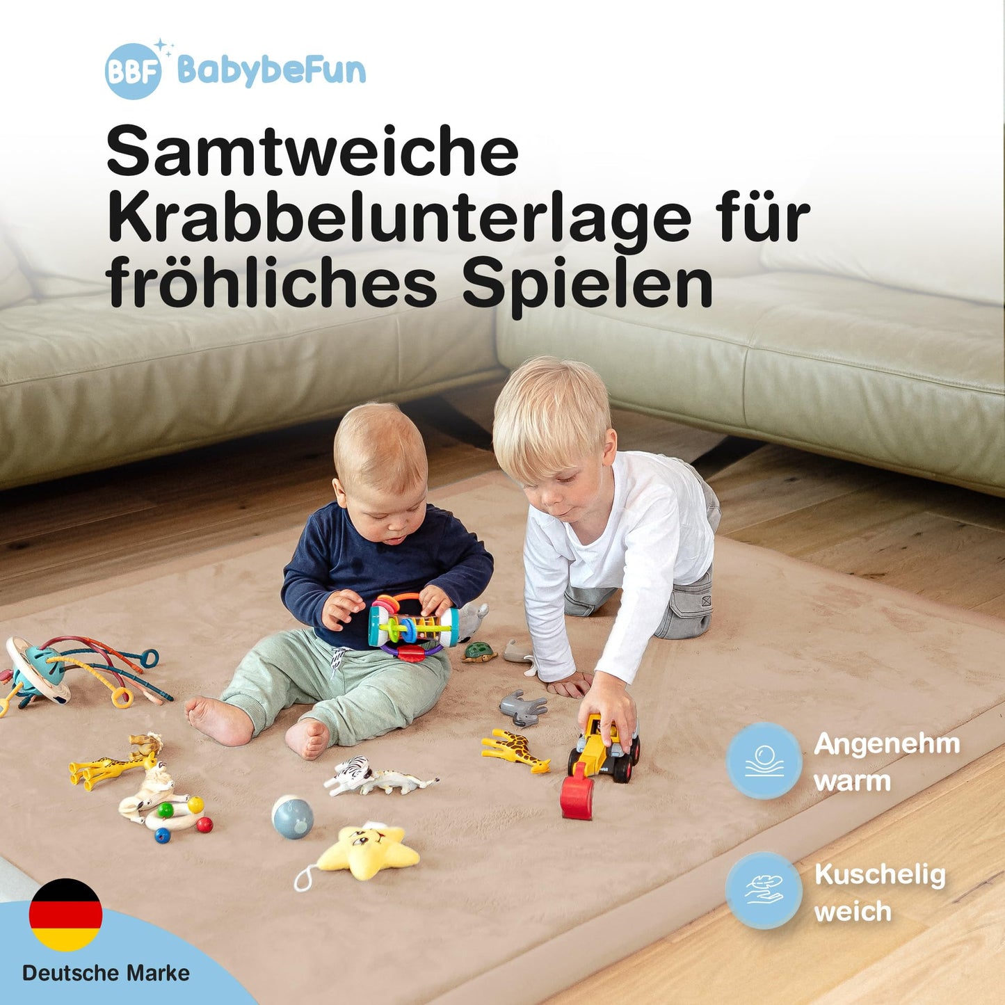 Wolkenweiche rutschfeste Krabbelmatte