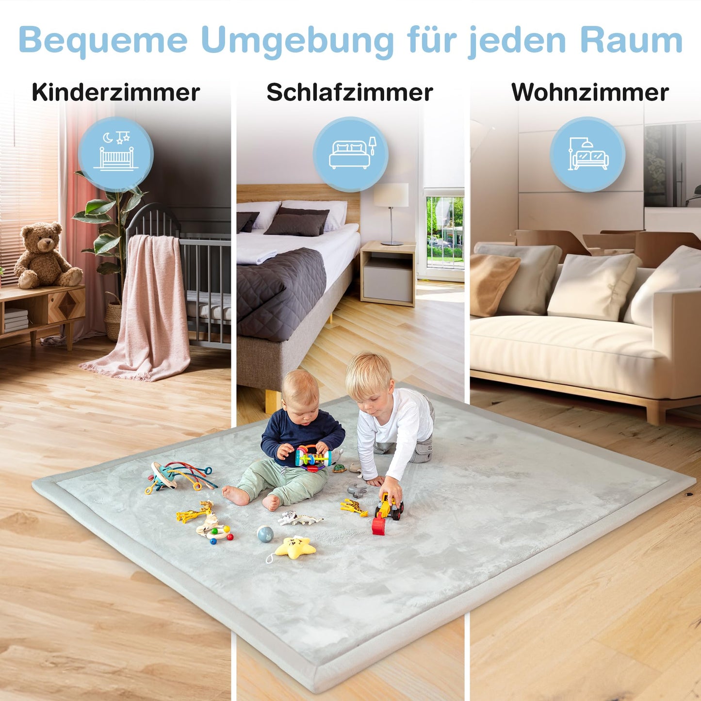 Wolkenweiche rutschfeste Krabbelmatte