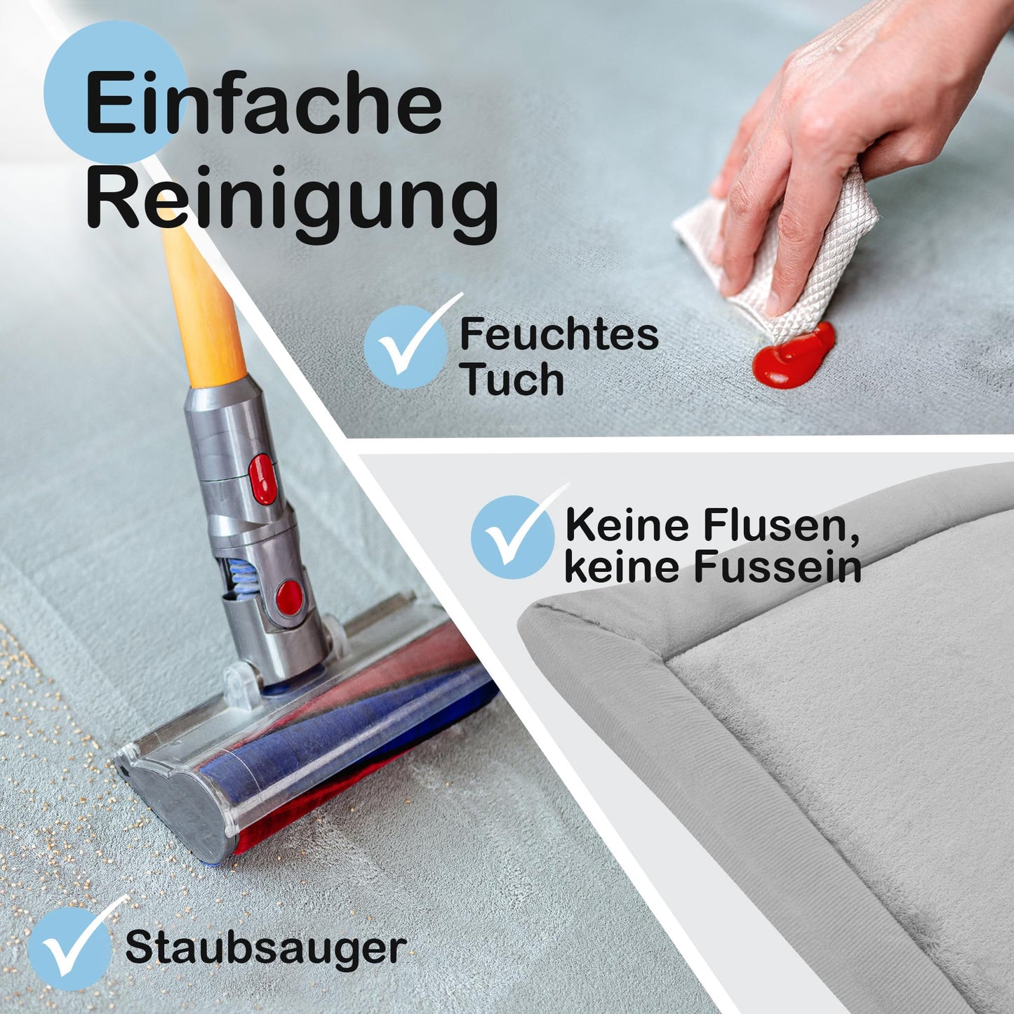 Wolkenweiche rutschfeste Krabbelmatte