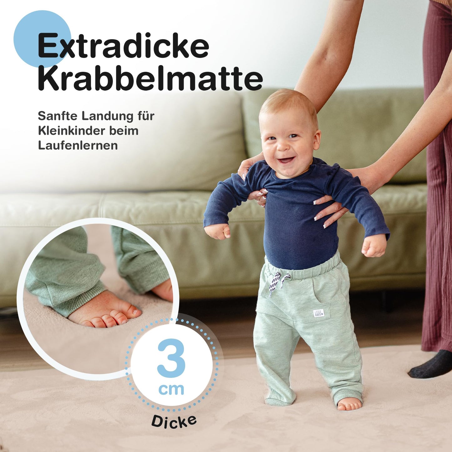 Wolkenweiche rutschfeste Krabbelmatte