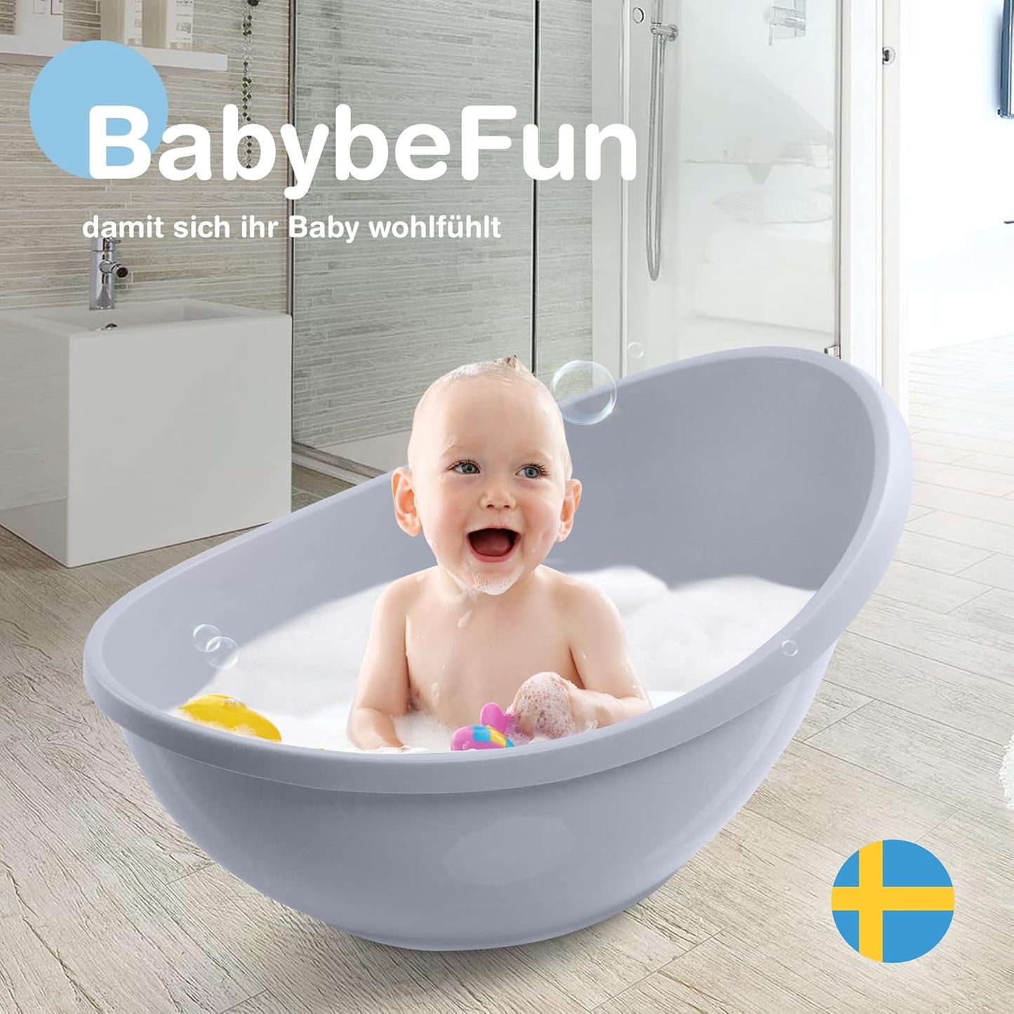 Baby Badewanne mit Badewanneneinsatz für Neugeborene