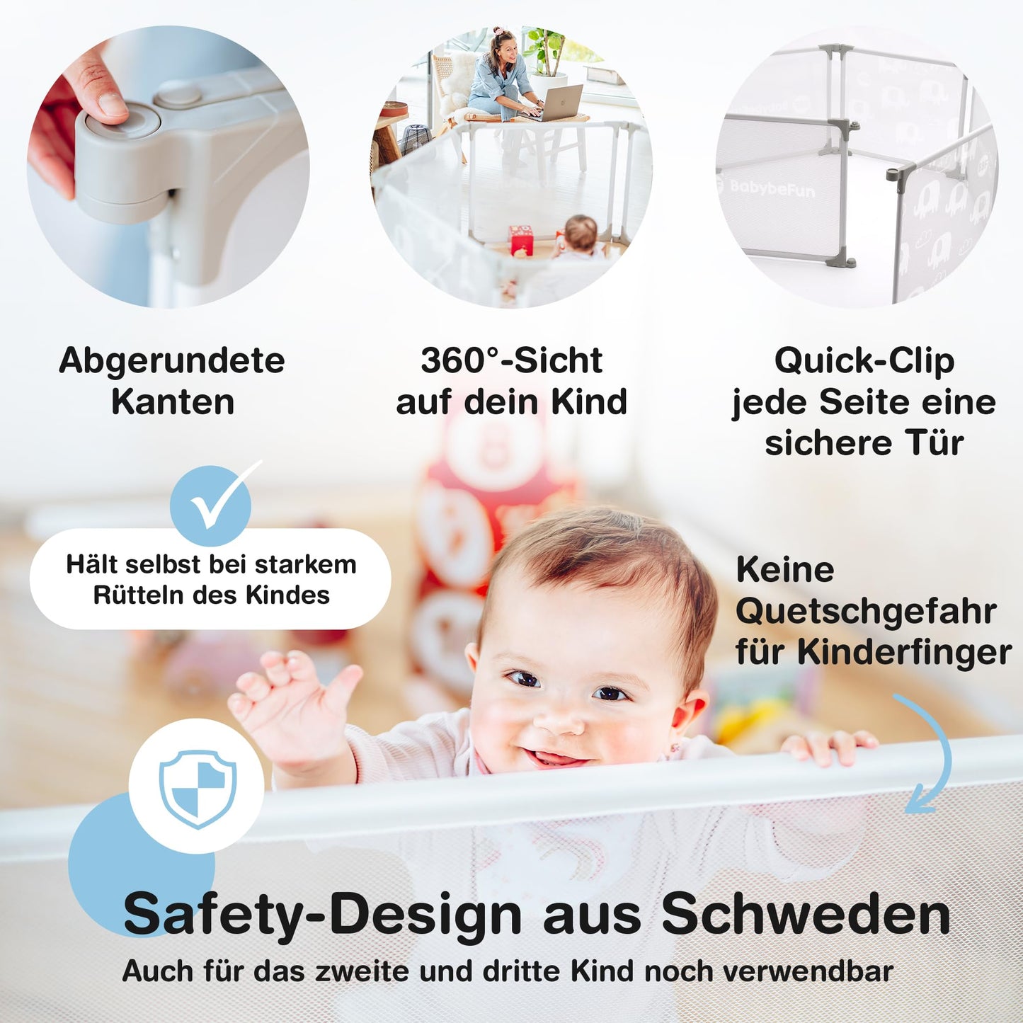 Faltbarer Laufstall für Babys und Kleinkinder