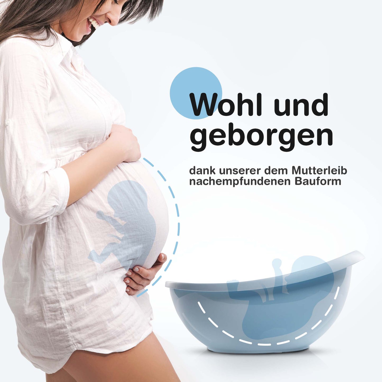 Baby Badewanne mit Badewanneneinsatz für Neugeborene