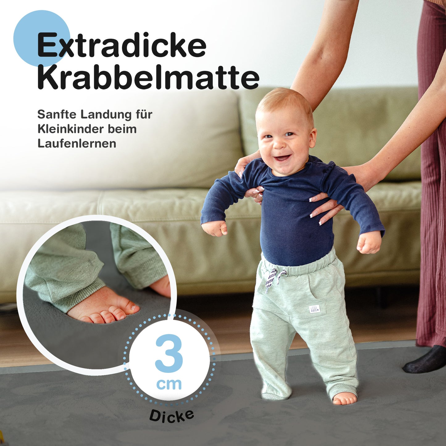 Wolkenweiche rutschfeste Krabbelmatte