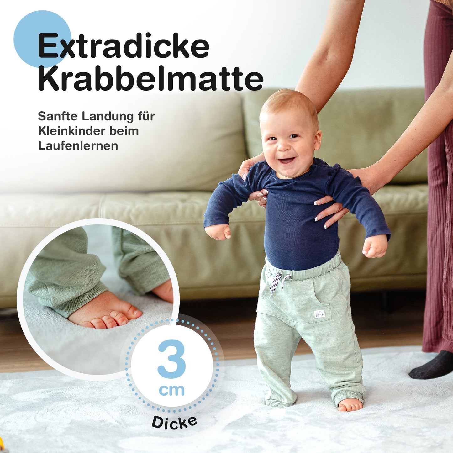 Wolkenweiche rutschfeste Krabbelmatte