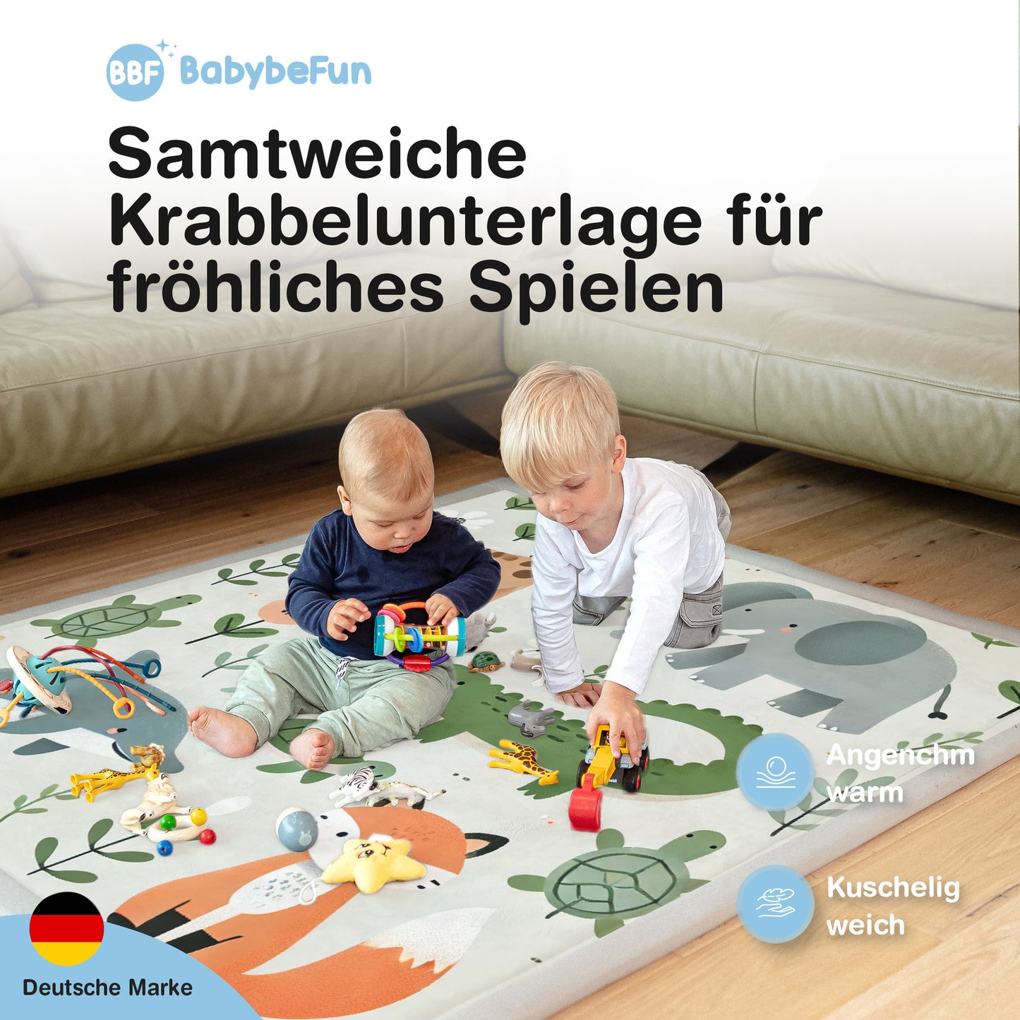 Wolkenweiche rutschfeste Krabbelmatte