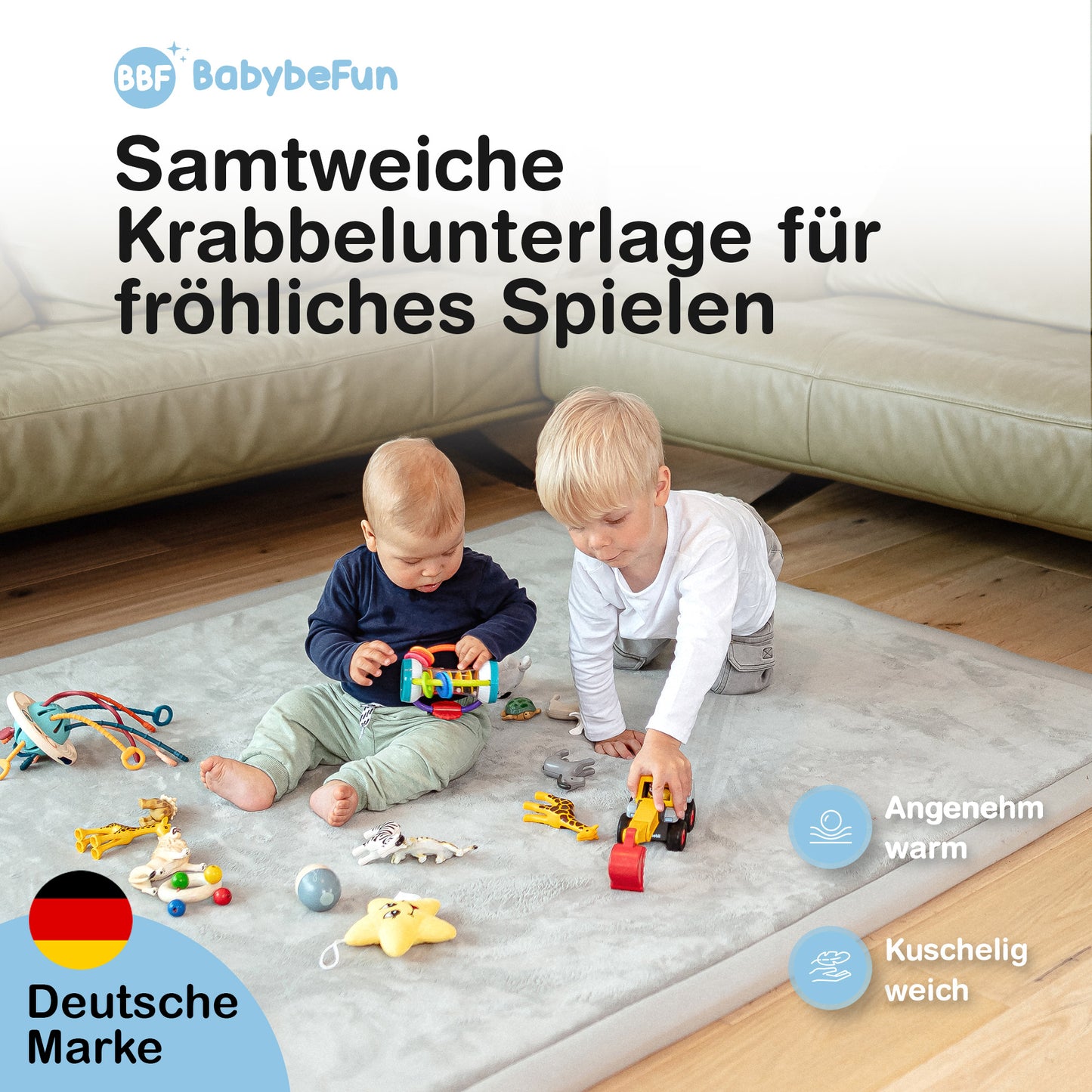 Wolkenweiche rutschfeste Krabbelmatte