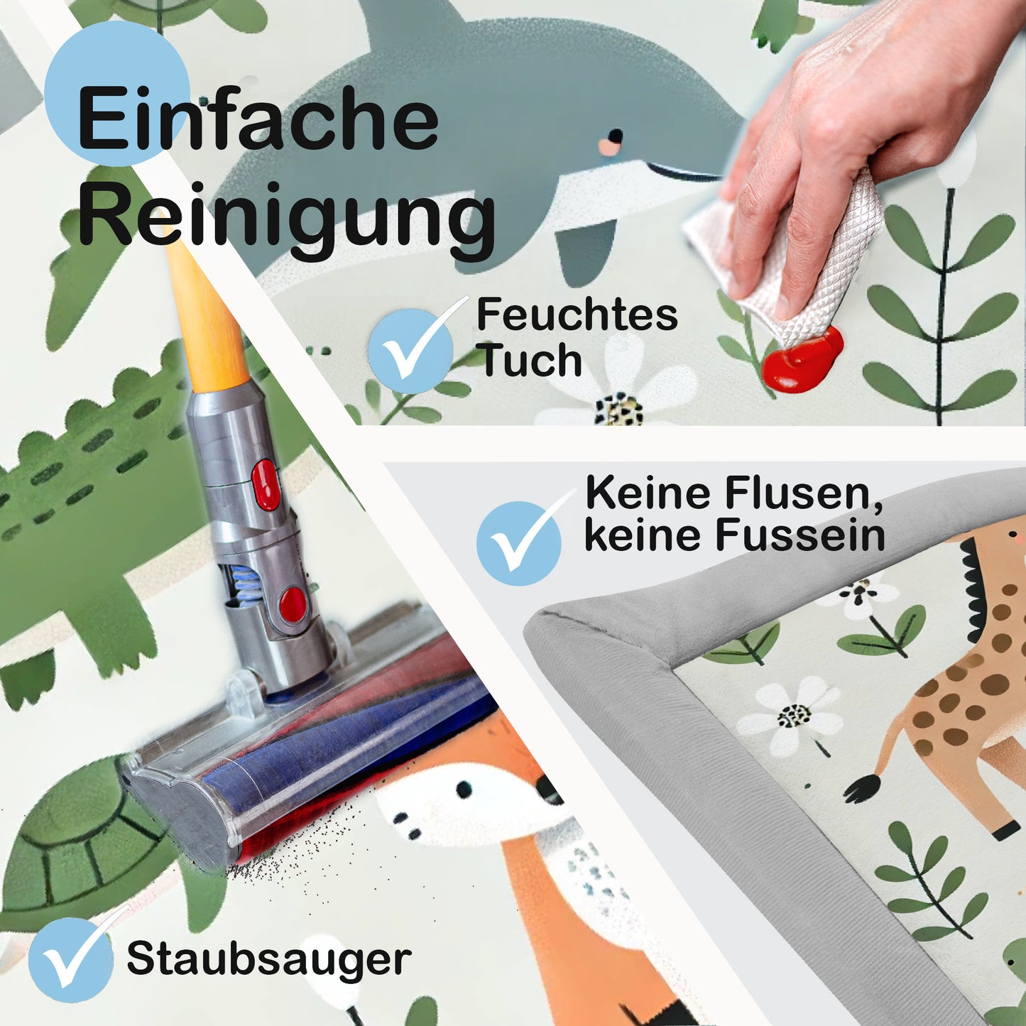 Wolkenweiche rutschfeste Krabbelmatte