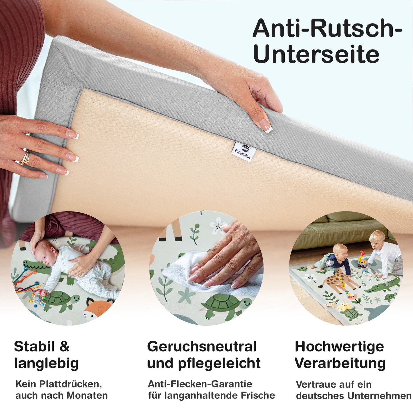 Wolkenweiche rutschfeste Krabbelmatte