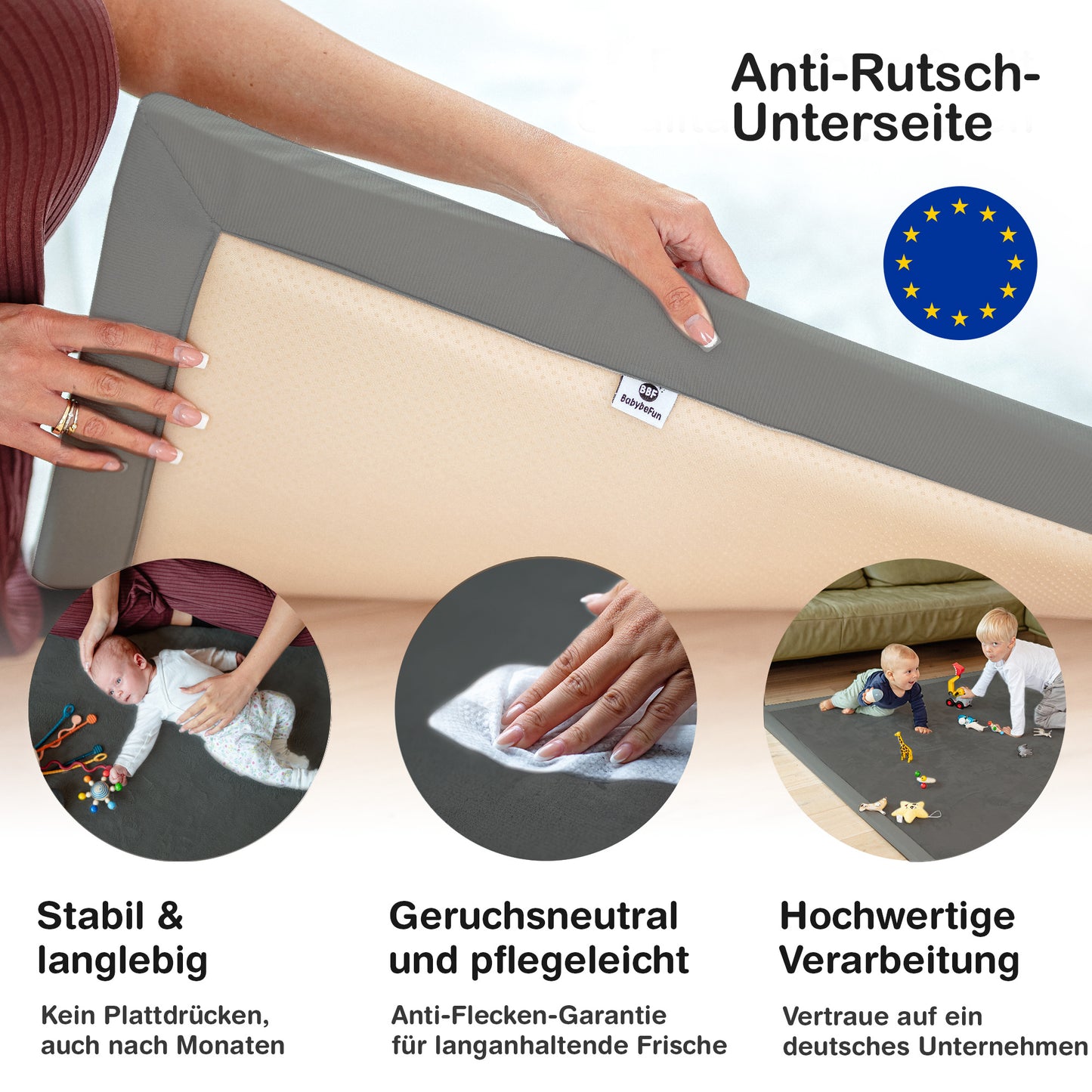 Wolkenweiche rutschfeste Krabbelmatte
