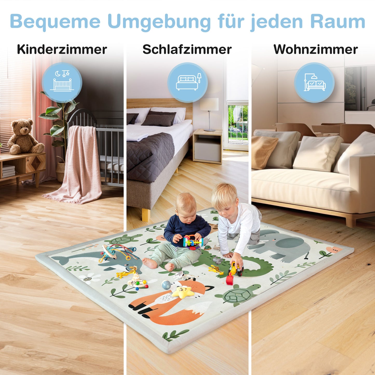 Wolkenweiche rutschfeste Krabbelmatte