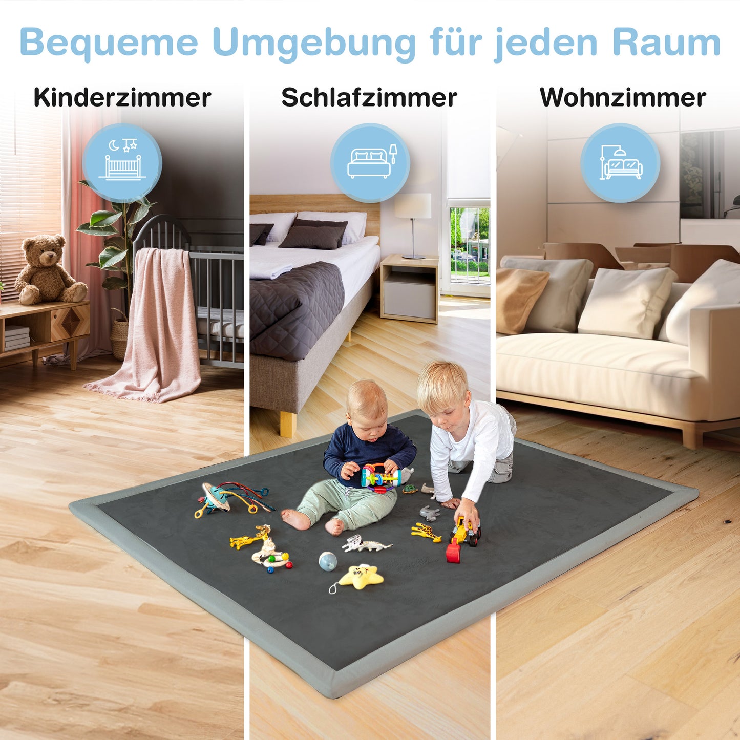 Wolkenweiche rutschfeste Krabbelmatte