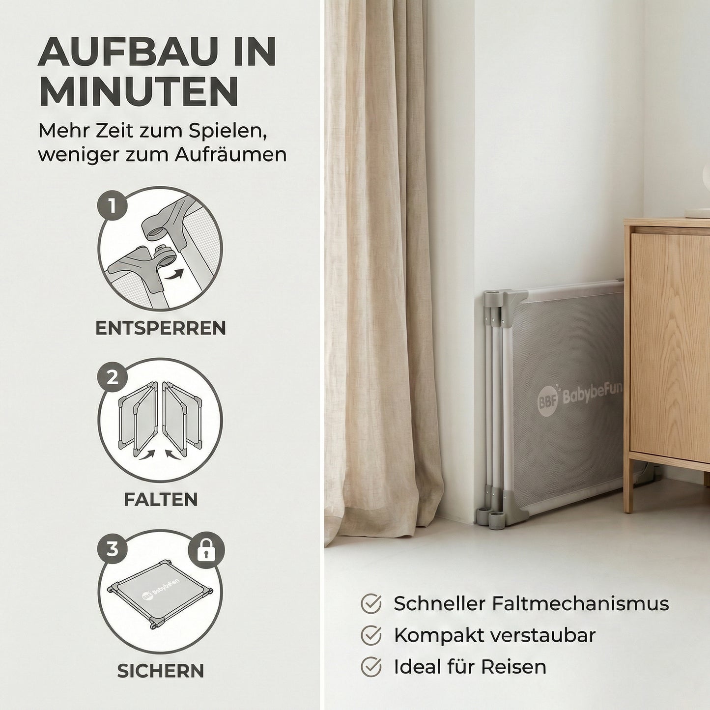 Faltbarer Laufstall für Babys und Kleinkinder