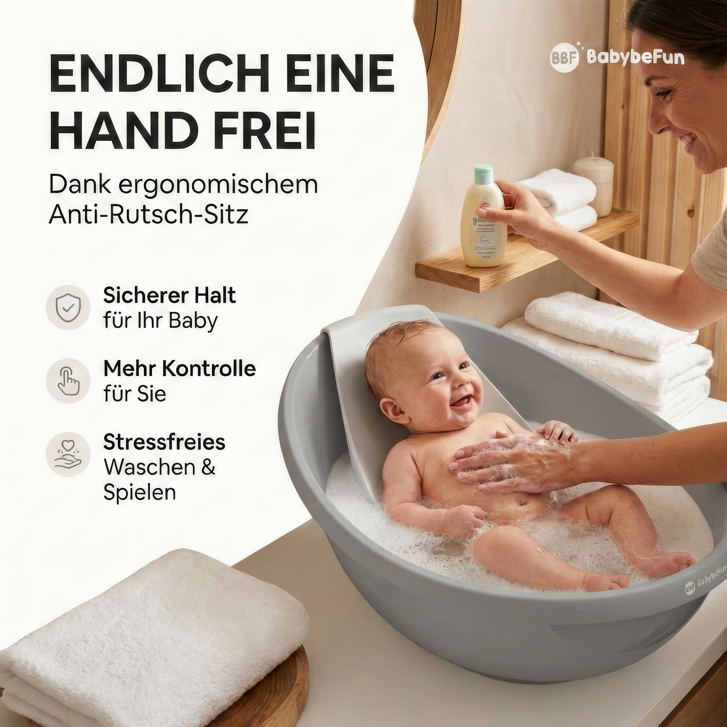 Baby Badewanne mit Badewanneneinsatz für Neugeborene